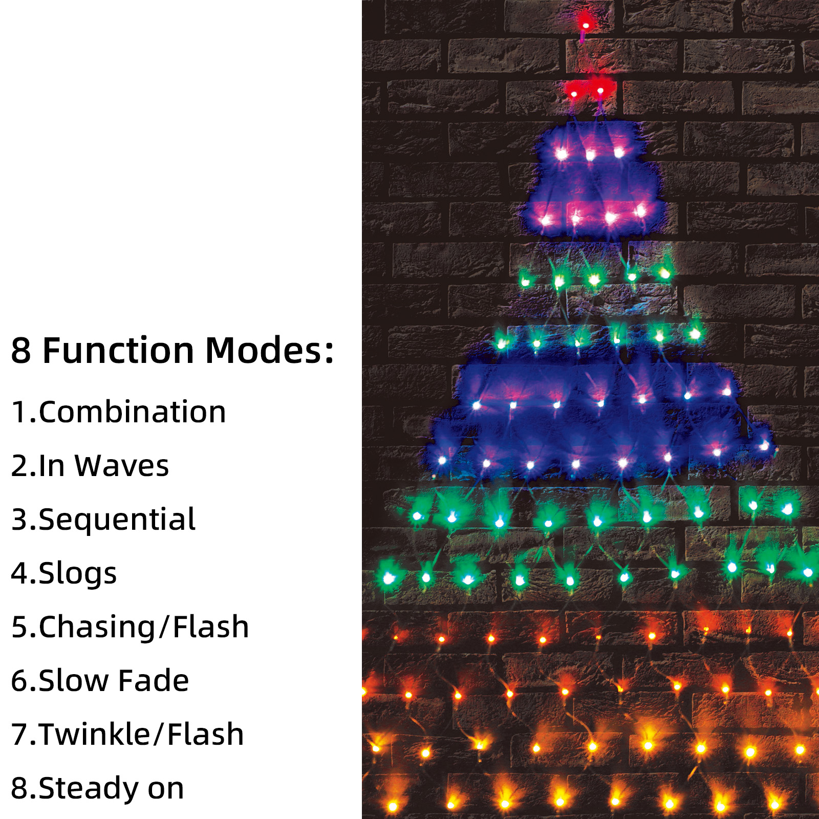 Stockholm Rainbow Tree Shape Net Light 105 LED | Outbax